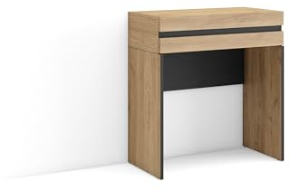 Skraut Home | Schminktisch | Frisiertisch mit Stauraum | 70x75x35 cm | mit Schublade | Schlafzimmer | Moderner Stil | Eiche