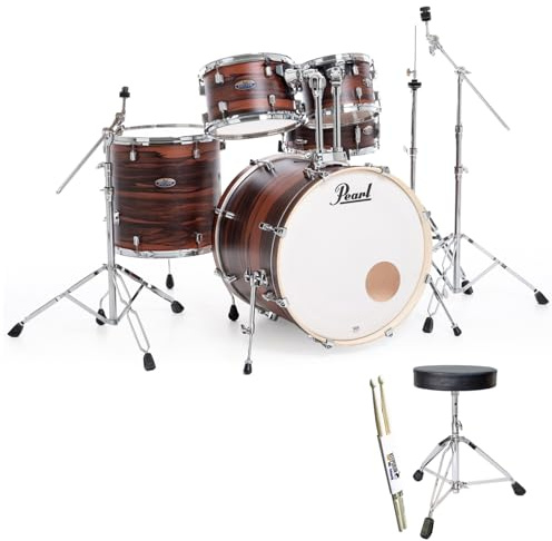 Pearl Schlagzeug DMP925S-C828 Decade Maple 22 Zoll Matte Dark Walnut Drumset mit keepdrum Zubehör-Set
