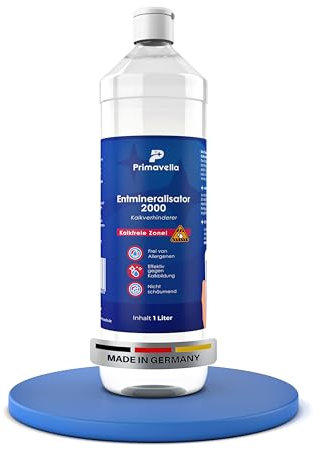 Primavella Dampfreiniger (Entmineralisator) - Wasserenthärter effektiv gegen Kalkbildung - Auch für Dampfbügeleisen, Bügeleisen & Dampfbügelstationen - Ideal zum Wasser enthärten