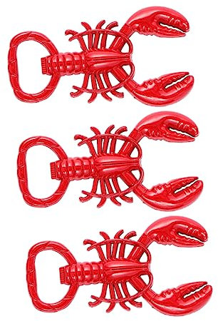 BEBEMOKO Lot de 3 décapsuleurs magnétiques en forme d'écrevisses pour décapsuleur, décapsuleur électrique, ouvre-bouteille, ouvre-boîte électrique, en alliage de zinc rouge