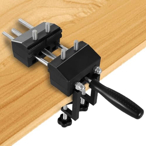 Tragbarer Schraubstock Klein 85mm–abnehmbare 4-Säulen-Struktur, V-förmige und Spannbereich 0–120mm. Geeignet als Klemmbar für Holzarbeiten wie Schleifen, Schneiden und Bohren