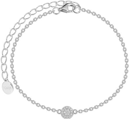 XENOX® POPPY GLITZ Armband - Damen Armband aus hochwertigem 925/- Sterlingsilber mit Anhänger und Zirkonia-Steinen | XS10011