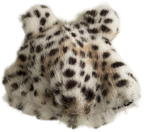 HINAYOSAN Mütze mit Leopardenmuster, warm, dick, Plüsch, Wintermütze, trendiges Tiermuster, Mütze für stilvolle Männer und Frauen, C403, S/L