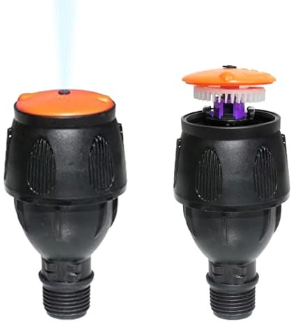 Jeorywoet Drehungstativsprinkler 550L/H 1/2 Zoll 360 -Sekunden -Rotation Automatischer Sprinkler Rotierter Wassersprinkler für Hof großer Rasen rotierender Sprinkler