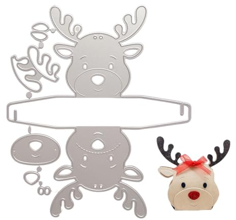 Stanzschablonen Weihnachten Metall, schablonen, Dekoration, DIY Stanzschablone Prägeschablonen Stanzformen Schablonen für Scrapbooking DIY-Karten Weihnachtsdeko Album, dekorat Elch