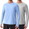 PINSPARK 2er Pack Sport Tshirts Herren UPF 50+ UV Schutz Schnelltrocknend Funktionsshirt Atmungsaktiv Langarmshirt Running Fitness Outdoor Surfen Rashguard Schwimmen Hellblau L