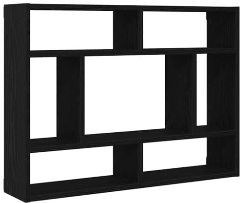 vidaXL Wandregal Schwarz Eichen-Optik 75x16x55 cm Holzwerkstoff