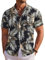 COOFANDY Mens Hawaiian Shirts Short Sleeve Beach Holiday Floral Casual Summer Shirts for Men Black Yellow Flower L