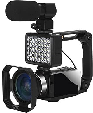 BGAZA Full 4K UHD Cámara Digital Stream Camera 4K Vlog Videocámara 18X 48MP Grabadora de Video Digital Webcam Time Lapse(128G SD Card,Kit 1)