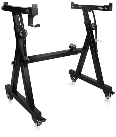 Joliling Heavy Duty Z-Style Keyboard Stand - Adjustable Width & Height, Fits 54-88 Key Electric Pianos, Folding Design, Foam Pads Arms & 4 Wheels for Storage & Mobility (Black/ Z-shaped)
