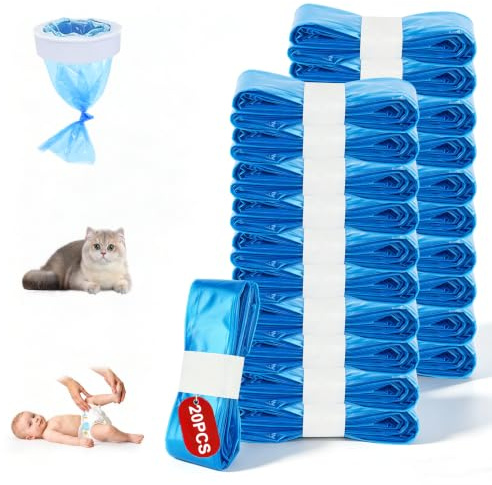 Refill Film Refill Bag Nappy Bin, Pack of 20 Nappy Bin Refill Cassettes, Compatible with All Nappy Bins and Cat Litter Disposal Containers