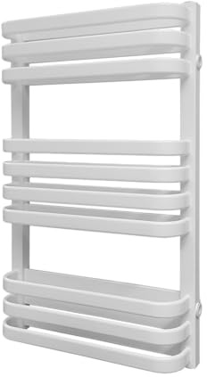 LUXRAD Badheizkörper Piatto Due 726 x 430 mm Weiß RAL 9003, 652 W, wasserführend, ZBD Anschluss, Doppelrohr Handtuchheizkörper für Zentralheizung