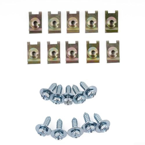 HanOaki Underbody Mudguard Screw Clips 10 Set Screws With Sheet Metal Nuts For BMW, For Opel, For Ford Compatibility