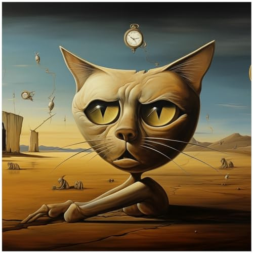 Wallario Memoboard aus Glas mit Motiv, Magnet-Tafel in 50 x 50 cm in Premium Qualität Katze als Zeitwächter