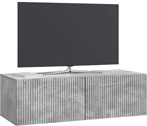 vidaXL Wandmontierter TV-Schrank Betongrau 98 x 41 x 30 cm, Wohnzimmer, Moderne Entertainment-Wand, rechteckige TV-Konsole, stylischer Stauraum, hängender Schrank