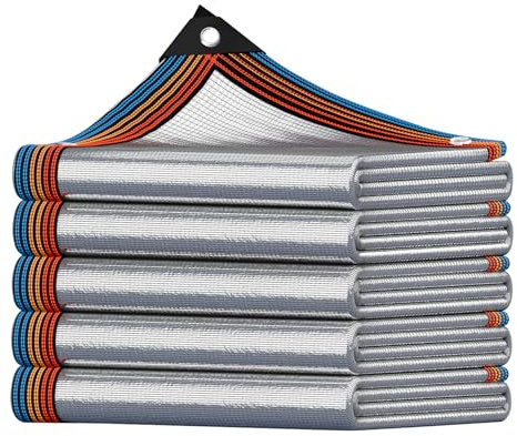 Filet d'ombrage en Feuille d'aluminium,Isolation Thermique réfléchissante | 4x9m argent 99% protection contre les UV,filet de protection solaire pour balcon jardin abri de voiture serre plante