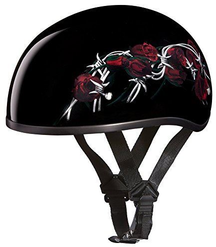 Daytona barbelé roses D.o.t. Approuvé 1/2 Coque Harley Cruiser casque de moto