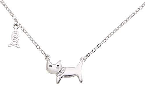 iszie jewellery sterling silver cat necklace,cat pendant necklace, cat lover gift