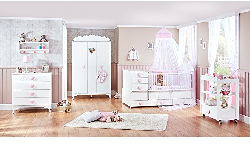 Mitwachsendes Babyzimmer, Babymöbel, Kinderzimmermöbel, Kinderzimmer, Möbel (Little Princess - weiss)