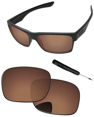 PapaViva Replacement Lenses & Screwdriver for Oakley TwoFace OO9189 Sunglass Copper Brown Non-polarized