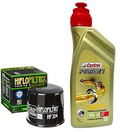 Kit tagliando 4L Castrol Power 1 10W40 filtro olio HifloFiltro HF204