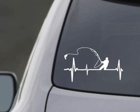 Herzschlag Fishing Angeln ca 20 cm Tuning Racing Rennsport Renndecal Aufkleber Sticker Decal aus Hochleistungsfolie Aufkleber Autoaufkleber Tuningaufkleber Racingaufkleber Rennaufkleber von SUPERST