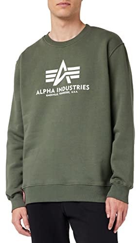 Alpha Industries Herren Basic Sweater Für Sweatshirt, Dunkles Olivgrün (178302-142), XL EU