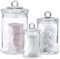 Whole Housewares Barattolo di Vetro Ermetico con Coperchio - Barattoli di Vetro per Farmacia a Bocca Larga per Conservare e Organizzare Vostri Prodotti Preferiti - Set di 3