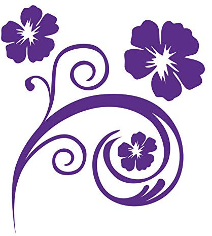 kleb-Drauf® | 1 Blumenranke | Lila - matt | Autoaufkleber Autosticker Decal Aufkleber Sticker | Auto Car Motorrad Fahrrad Roller Bike | Deko Tuning Stickerbomb Styling Wrapping