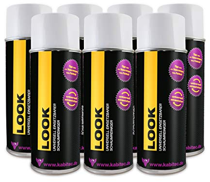 KABITEC LOOK universell einsetzbarer Schaumreiniger in Profi-Qualität, 7x 400 ml Aerosol │ universal Schaumreiniger-Spray Glasreiniger-Schaum KFZ Reinigungsschaum