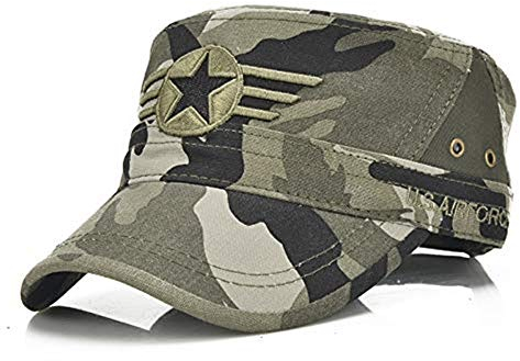 Aokshen Casquette militaire réglable pour homme en coton sergé délavé Camouflage
