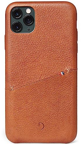 DECODED Premium Handyhülle - iPhone 11 Pro - Getestet von Apple - Extra Schutz - Stoßdämpfend - Europäisches Leder - Mit Kartenhalter - Schutzhülle - Rundumschutz - Klapphülle - Handy Hülle – Braun