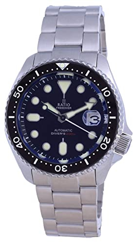 RATIO FreeDiver Black Dial Sapphire Crystal Stainless Steel Automatic RTB200 200M Men's Watch