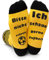 ANOTION Lustige Socken, Ich Schaue Gerne Fußball Lustige Söckchen Neuheit Baumwollsocken Fußballliebhaber Socken Rutschfeste Haussocken Wintersocken Geschenk Für Damen Herren Spieler, Gelb