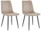 Mevsim Elisia Esszimmerstuhl 2er Set Beige - Samt - Metallbein - Wohnzimmersessel - Samt Sessel Stuhl - Edelstahl Küchenstuhl Schwarze Metallbeine - Polyester Stuhl - Anti-Rutsch