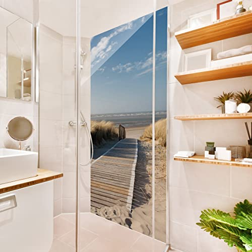 Bilderwelten Duschrückwand Folie 200x100 cm Ostsee Strand Bad-Rückwand Motiv fugenlose Wandverkleidung Dusche