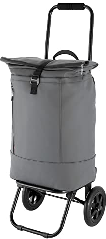 Von Cronshagen Einkaufstrolley Combi ER08 | praktische Einkaufshilfe mit Abnehmbarer Tasche | Kombination aus Einkaufstrolley und Tasche | belastbar bis maximal 10 kg (Grey)