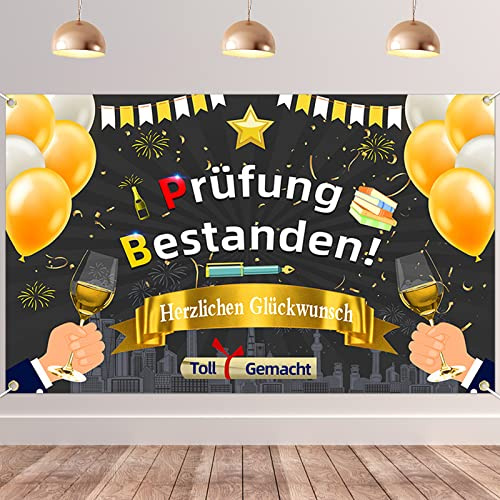 Graduation Dekoration, Herzlichen Bestandene Prüfung Banner, Abi Abitur Deko, Abschluss Deko, Abschlussfeier Hintergrund, Graduierung Hintergrund Banner, Bestandene Prüfung Dekoration Foto Zubehör