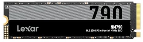 Lexar NM790 4TB SSD, M.2 2280 PCIe Gen4x4 NVMe 1.4 interne SSD, bis zu 7400MB/s lesen, bis zu 6500MB/s Schreiben, internes Solid State Drive für PS5, PC, Laptop, Gamer, Profis (LNM790X004T-RNNNG)