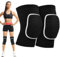 Genouillères de sport,genouillères de volley-ball,genouillère travail,genouillère danse avec éponge douce pour filles et femmes, genouillères réglables pour volley-ball, danse, yoga, sport(XL)