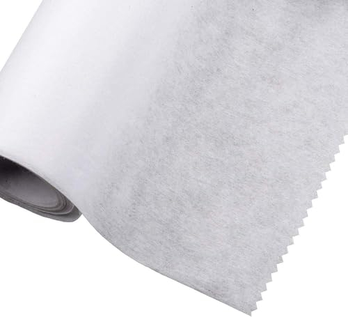 Entretela termoadhesiva planchable, peso pesado, 75 cm de ancho, 1 metro, blanco (no tejido)