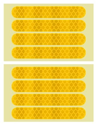 Be In Your Mind 8 Stück Reflektierende Aufkleber PVC Materialien Hinterrad Aufkleber Kompatibel mit Ninebot G30 Rollern Gelb