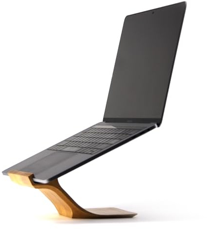 XDK Laptop-Ständer aus Holz für den Schreibtisch, ergonomische Höhenerhöhung für Notebook-Computer bis zu 38,1 cm, Holzhalterung für MacBook/Aluminium-Laptops