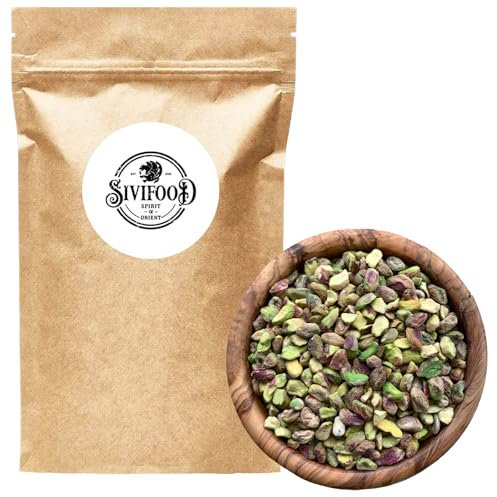 SIVIFOOD Pistacchi sgusciati a metà 500g – 100% naturali, crudi, non salati e senza additivi – Pistacchio spezzati per cucina, dolci, gelati, insalate – Qualità premium grande topping naturale