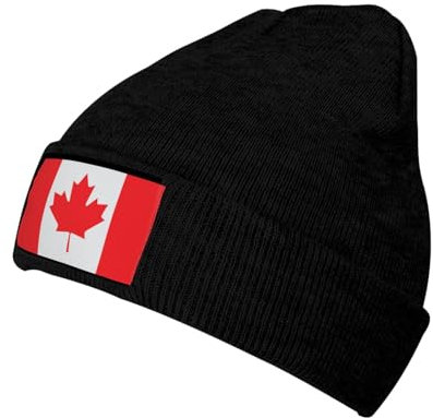 ASYG Niedliche Flaggenmütze, für Herren und Damen, Slouchy Beanie, Winter, Strickmütze, weiche Skimütze, Unisex, Flagge Kanadas - A8715, Einheitsgr��e