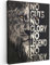 MuchoWow© Leinwand Bilder 50x70 cm Wanddeko Wohnzimmer Aesthetic Room Decor Deko Zimmer Wandbilder Modern Fotogeschenke Löwe - Sprüche - Tiere - No guts no glory no legend no story