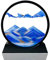 Ieron Image d'art de sable en mouvement bleu de 17,8 cm, peinture au sable circulant en verre rond 3D dynamique en profondeur océan relaxant océan décor naturel pour bureau, maison, bureau