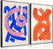 ZJJARTYB 2 Stück abstraktes buntes Linien-Wandbild, Minimalistisch, abstrakt, Aquarellmalerei, Wanddekoration für Wohnzimmer, Schlafzimmer, Badezimmer, Küche