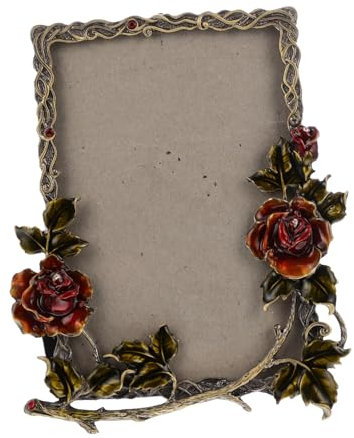 PRETYZOOM Retro-blumen-fotorahmen 6 Zoll Nordischer Stil Metall-bilderrahmen Blumen-fotorahmen Rose