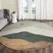Sungea Abstrakter Teppich für Wohnzimmer, weich, rutschfest, waschbar, groß, rund, schick, Kunstwolle, Berg, Hochflor-Teppiche für Kinderzimmer/Kinderzimmer/Schlafzimmer/Veranda (grau)